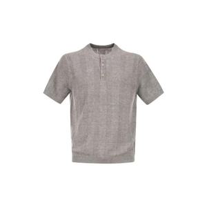 26SS 브루넬로 쿠치넬리 Seraphim collar T 셔츠 in linen 앤 코튼 rib 니트 M2L707801CYZ16 TP569669504