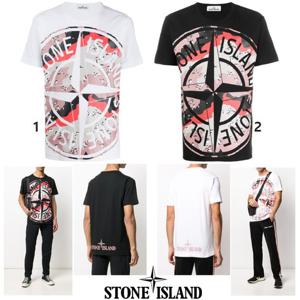 스톤 아일랜드 카모 빅로고 프린트 반팔 티셔츠 721523386