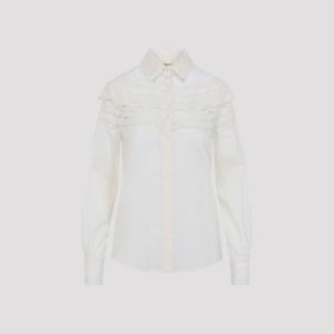 에르마노설비노 레이스 디테일 피티드 코튼 셔츠 D482K328APJBN