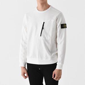 스톤아일랜드 포켓지퍼 플리스 맨투맨 화이트 781560352 V0001