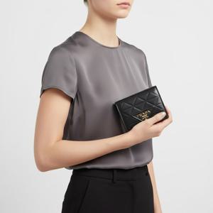 프라다 여성 다이아몬드 퀼팅 블랙 반지갑 1MV204 2CLU F0002