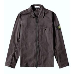 스톤 아일랜드 로고 패치 코튼 캔버스 오버셔츠 집업 점퍼 자켓 761512619