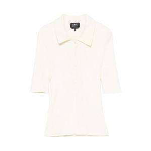 아페쎄 다나에 코튼 폴로 반팔 니트 화이트 COGDK F23216 AAC
