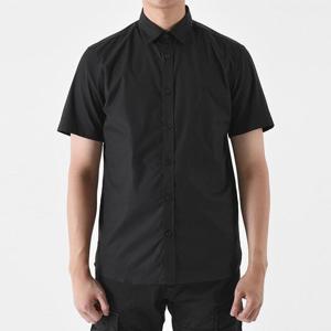 버버리 8032310 모노그램 스트레치 코튼 셔츠반팔 블랙