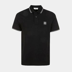 스톤아일랜드 남성 로고 패치 코튼 폴로 반팔 티셔츠 블랙 80152SC18 A0029