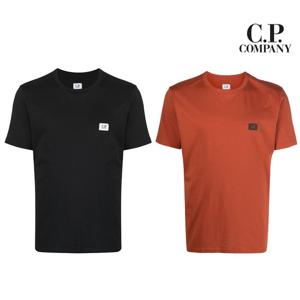 21SS CP 컴퍼니 자수 로고 라벨 반팔 티셔츠 (블랙,오렌지) 10CMTS063A 005100W