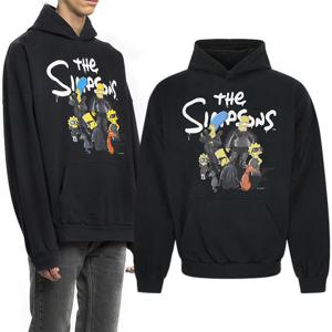 발렌시아가 X 심슨 오버핏 후드 티셔츠 674986TLVG8 1000