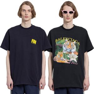 발렌시아가 FBI 타이거 양면 티셔츠 681467 TLVM5 4084