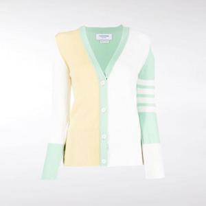 (여성)톰브라운 23SS 4바 펀믹스 그린 옐로우 캐시미어 가디건 FKC001F 00011 996