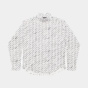 발렌시아가 남성 로고 스텐실 긴팔 셔츠 화이트블랙 662983 TQL07 9040