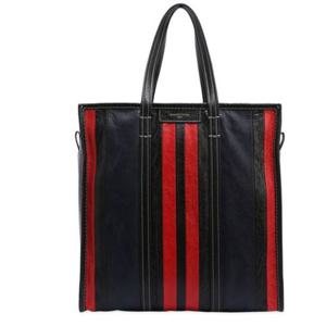 발렌시아가 BAZAR 스트라이프 가죽 미듐 토드백 443097 DE96N 4060