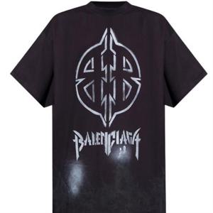 발렌시아가 메탈 Bb 스텐실 오버사이즈 티셔츠 787349 TQVT1 9034