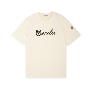 몽클레어 남성 바사티 로고 화이트 반팔티 8C00011 89AJS 034