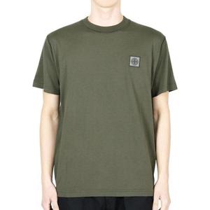 스톤 남성 가먼트다이 로고 패치 슬림핏 반팔(밀리터리그린) K1S15 2100237 S0057 V0054