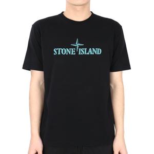 23 SS 스톤 남성 레터링 자수 로고 코튼 반팔(블랙) 781521579 V0029