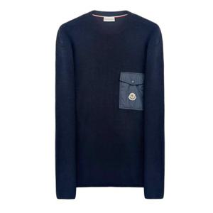 몽클레어 로고 패치 포켓 니트 9C00001 743