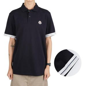 몽클레어 8A00027 89ALK 77X 로고 패치 반팔 폴로 티셔츠