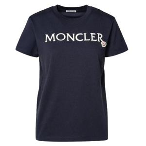 몽클레어 여성 자수 로고 코튼 반팔티 네이비 8C00006829HP778