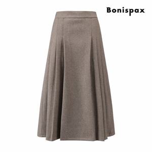 [보니스팍스] 울 블렌딩 핀턱 플레어 롱 스커트 (XPCSK002M0)