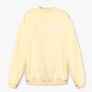 피어오브갓 에센셜 90 s 크루넥 플리스 긴팔 티셔츠 가든 옐로우 192SP256558F