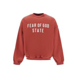 피어 오브 갓 에센셜 스테이트 로고 프린팅 코튼 스웨트셔츠 크림슨 192BT246236F A0003