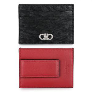 23 FW 페레가모 간치니 투톤 카드지갑(블랙레드) 66A387 704957 006