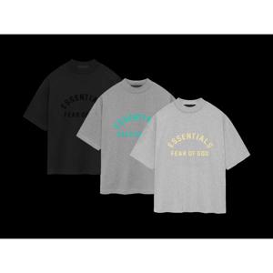24SS 피어 오브 갓 에센셜 오버핏 로고 반팔 티셔츠 블랙 그레이