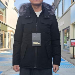 무스너클 린간 남성 후드 퍼 패딩 블랙 프로스트 M39MJ130 310