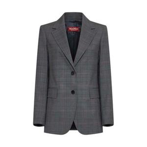 26 SS 막스마라 스튜디오 싱글 브레스티드 울 블렌디드 체크 재킷 2426046091600