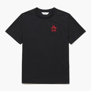 [먼싱웨어]여성 시그니처 라운드 반팔 티셔츠 블랙 MR122LTS13