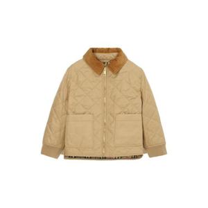 Burberry키즈  버버리 코듀로이 칼라 다이아몬드 퀼티드 자켓 아카이브 베이지 8069447
