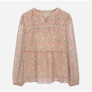 [써스데이아일랜드]레이스 믹스 쉬폰 블라우스 T256MBL151W