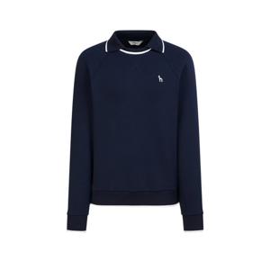 헤지스 골프 여성 24FW 스테디셀러 네이비 라인배색 맨투맨티셔츠 WWTS4C922N2