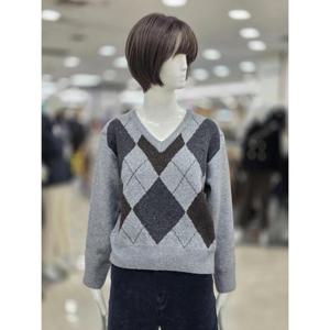 ab.f.z 세이브존09 V넥 아가일 니트 티셔츠 afha1w441