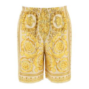 베르사체 엘라스틱 웨이스트 프린트 실크 쇼츠 10024761A03044