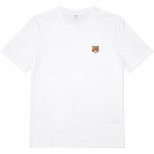 메종키츠네 남성 폭스 헤드 레귤러 티셔츠 화이트 PM00107KJ7026 P100