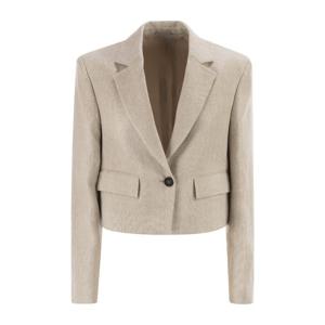 브루넬로쿠치넬리 쉐브론 리넨 코튼 크롭 재킷 MH5287702 C001