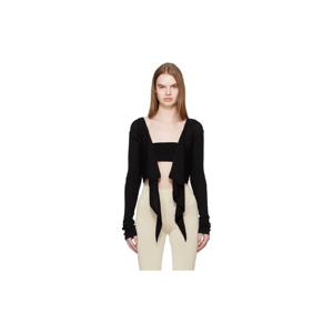 25 FW 릭오웬스 여성 블랙 템플 크롭 랩 탑 261232F110042