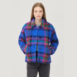 [베네통]체크 하프 싱글 코트 (BACT61561)