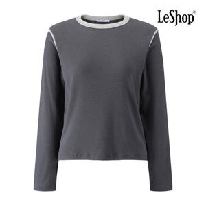 [르샵]라운드넥 겉기모 배색 티셔츠 BPCTS012A