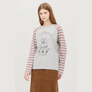 [베네통]강아지 프린팅 래글런 티셔츠 (BATS52561)