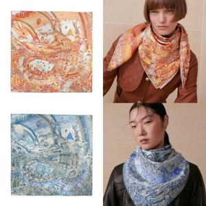에르메스 Les Folies du Faubourg 실크 여성 스카프 90 2컬러 H004147S