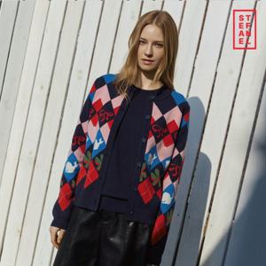 스테파넬 26SS 자카드 가디건+반팔니트 세트