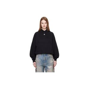 25 FW 아미리 여성 블랙 MA 드롭 숄더 후드티 261886F097003