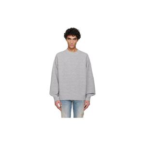 25 FW 아미리 남성 그레이 MA 쿼드 오버사이즈 크루 스웨트셔츠 261886M204001