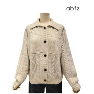 [에이비에프지]꽈베기 포인트 카라넥 울 긴팔 니트 가디건 APA1HY47B