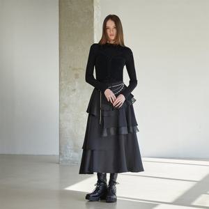 [에고이스트]언발란스 롱 티어드 스커트 ER4WS263