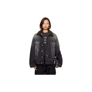 25 FW 아크네 여성 블랙 라인 데님 재킷 261129F060005