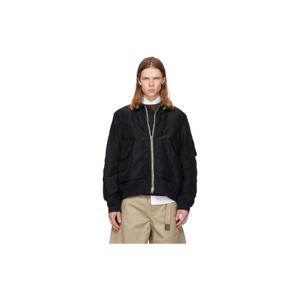 25 FW 사카이 남성 블랙 나일론 트윌 블루종 보머 재킷 261445M175009