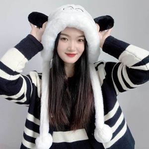 캐릭터 모자 왕눈이 귀달이 화이트 귀마개 군밤장수